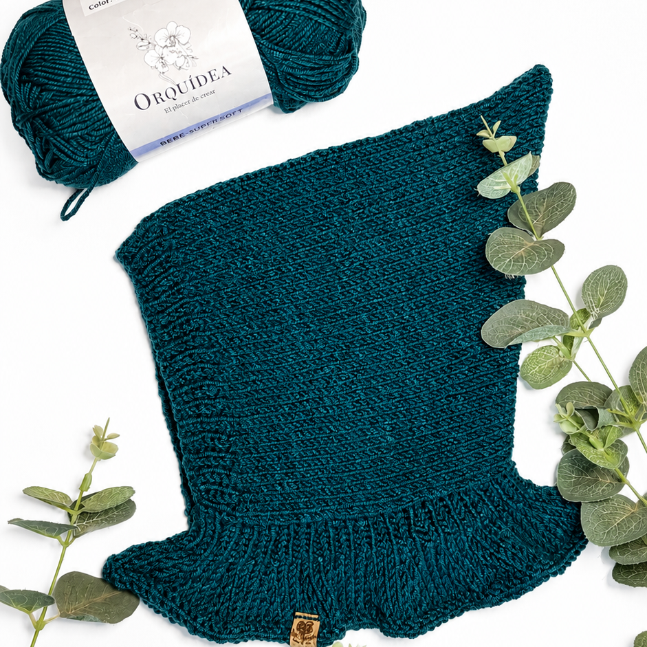 Patrón Capota Pixie con cuello para bebé